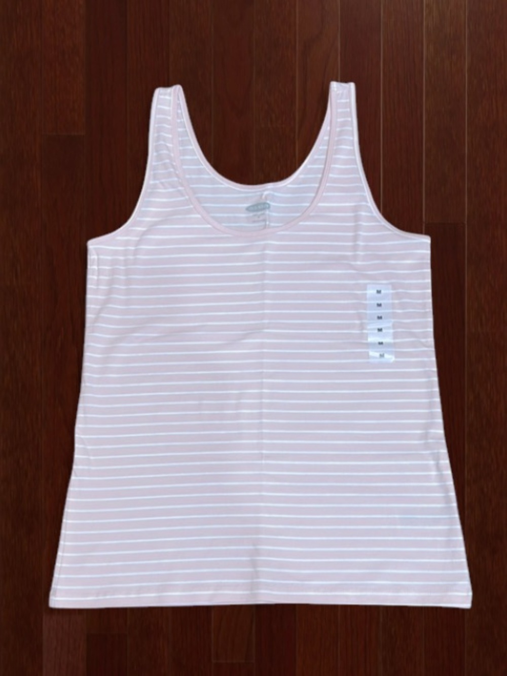 ⚓️ Old Navy Everywhere Striped Cotton Tank Top Pink Medium NWT